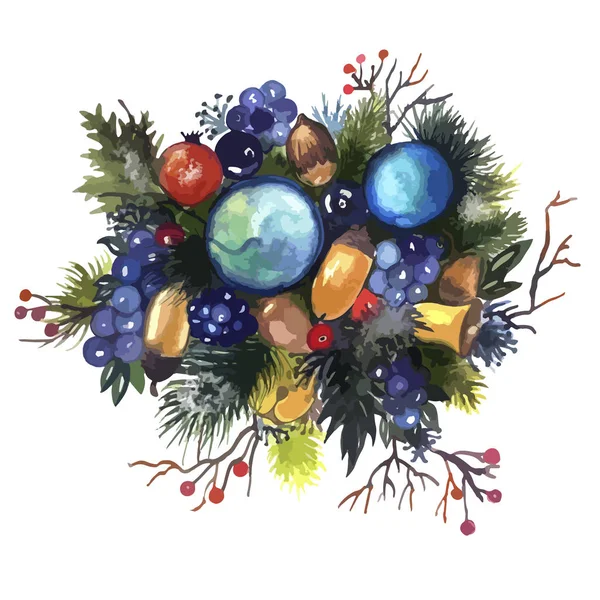 Noel suluboya kompozisyon