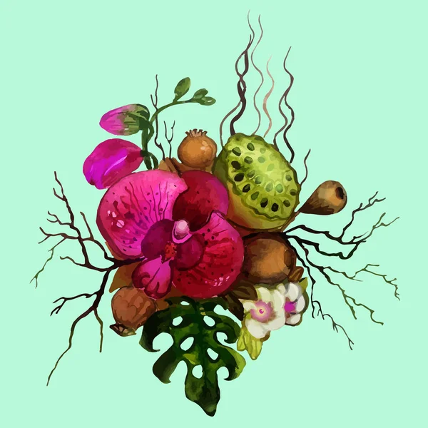 Egzotik tropik çiçek buketi