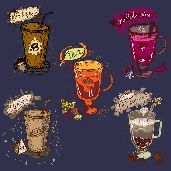 Arka plan mavi sıcak içecekler