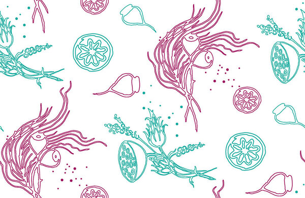 Floral ornament seamless background