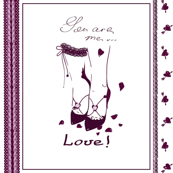 Bir tema aşk kutlama kartı