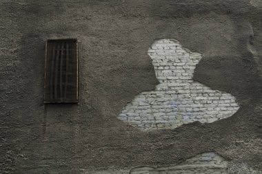 rendelenmiş eski duvar pencerede