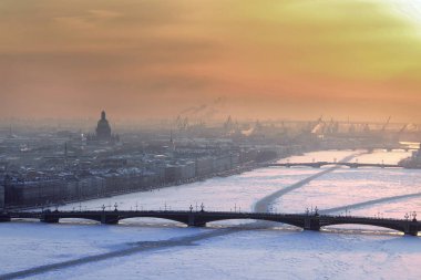 RUSSIA, SAINT PETERSBURG-February 14, 2018: bird's eye View of the city