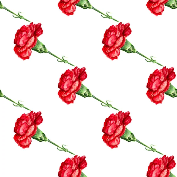 Seamless red carnation — Stock Photo, Image