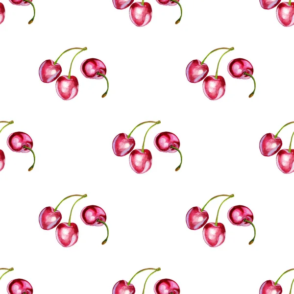 Seamless pattern with cherries — Stock Photo, Image