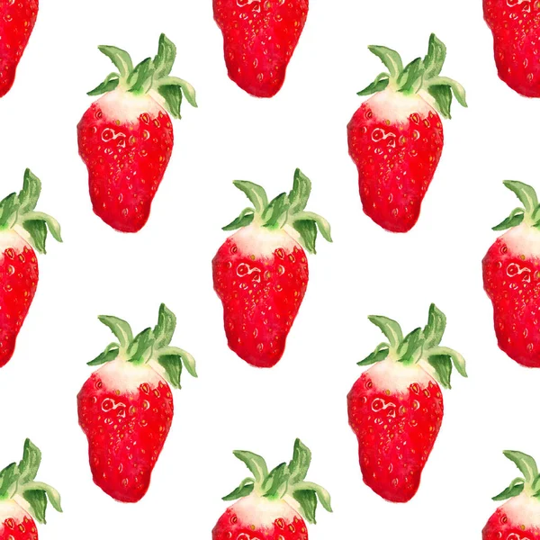 Sömlöst mönster med jordgubbar — Stockfoto