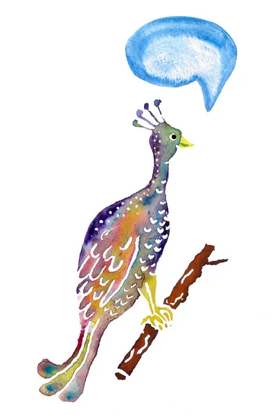 Decoratieve aquarel peacock — Stockfoto
