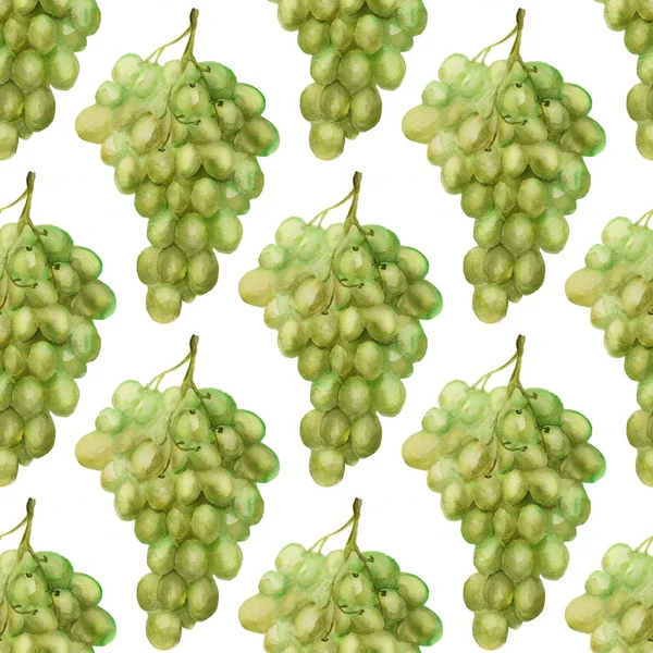 Seamless pattern with green grape — Stock Photo, Image