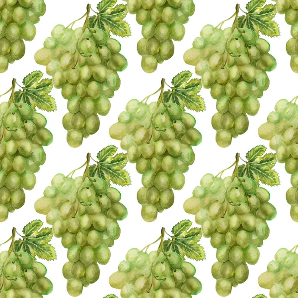 Naadloze patroon met groene druif — Stockfoto