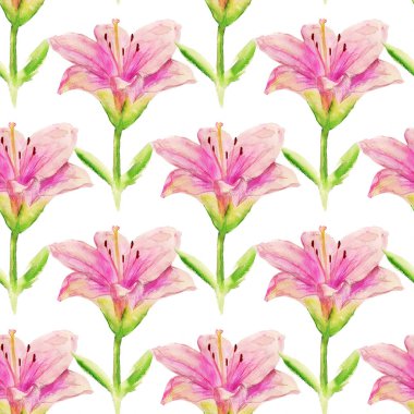 Pembe lily ile Seamless Modeli