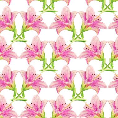 Pembe lily ile Seamless Modeli