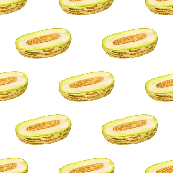 Seamless mönster med melon — Stockfoto