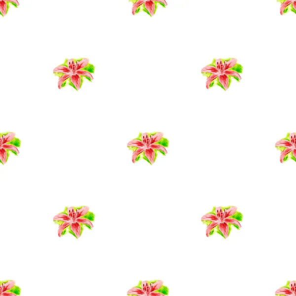Seamless pattern with yellow lily — Stock Photo, Image