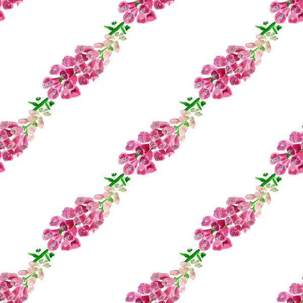 Nahtloses Muster mit Fingerhut-Blume — Stockfoto