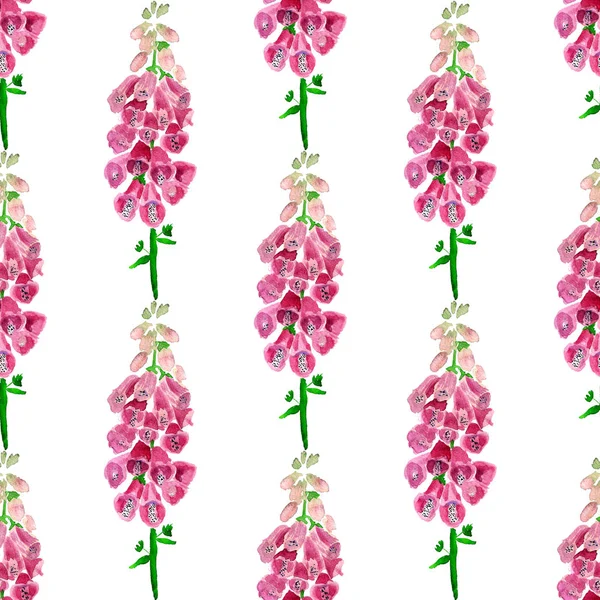 Patrón sin costura con flor de foxglove — Foto de Stock