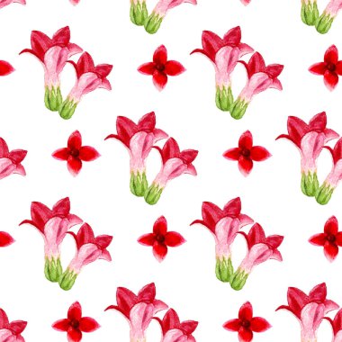 Kırmızı çiçek ile Seamless Modeli