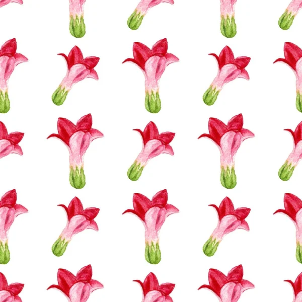赤い花とのシームレスなパターン — ストック写真