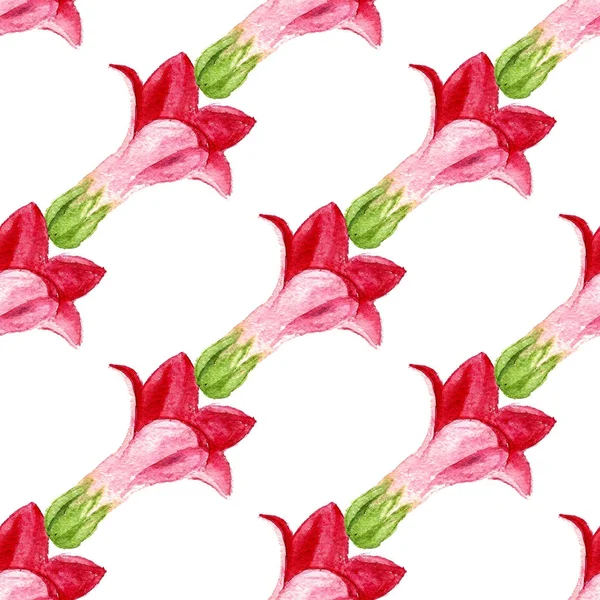 Nahtloses Muster mit roter Blume — Stockfoto