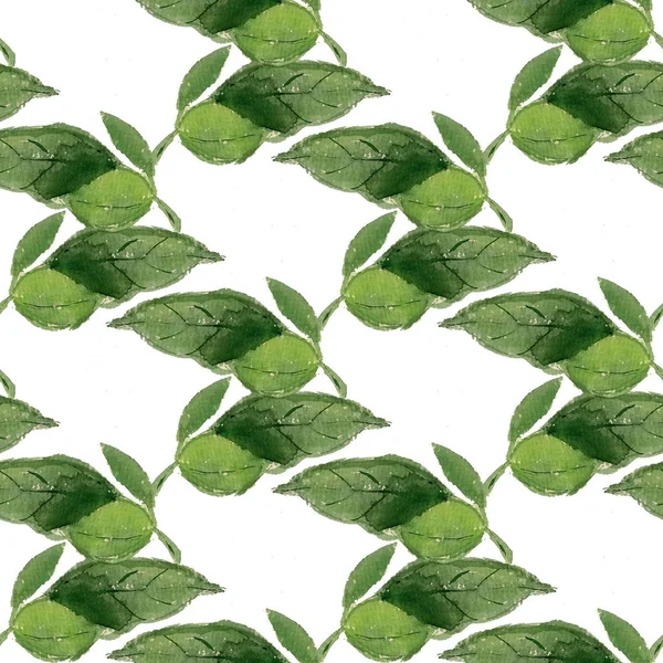 Nahtloses Muster mit Blättern — Stockfoto