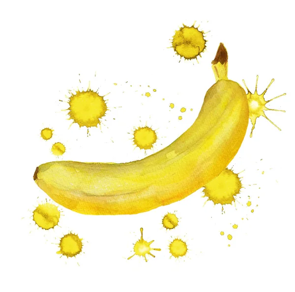 Banan med paint blotting — Stockfoto