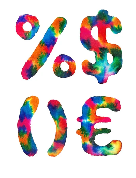 Watercolor rainbow alphabet — Stock Photo, Image