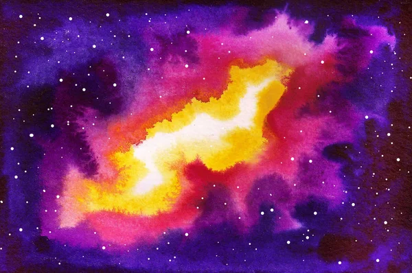 Kosmische aquarel achtergrond — Stockfoto