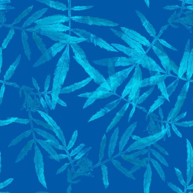 Tagetes yaprakları ile kusursuz desen.