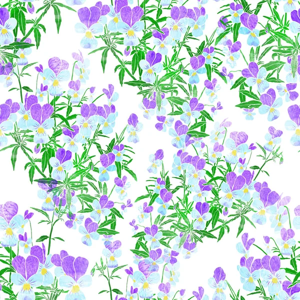 Viola tricolor seamless pattern. — 스톡 사진