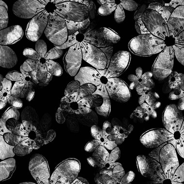 Seamless pattern with spring forest flowers liverleaf.