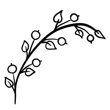 Şekillendirilmiş böğürtlen silueti karalama stilinde 