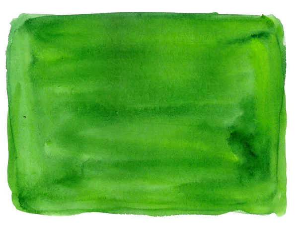 Green abstract watercolor rectangle — Stock Photo, Image