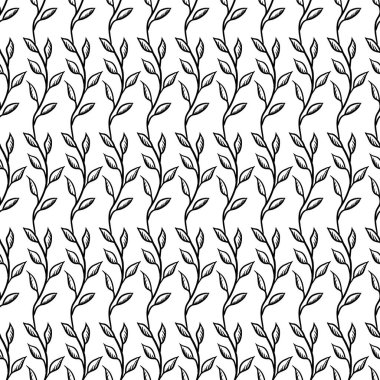 Siyah ve beyaz desensiz çiçek deseni