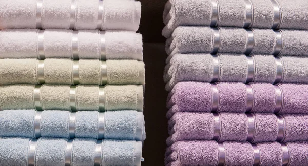 Stack of textile soft  towels — Stock Photo, Image