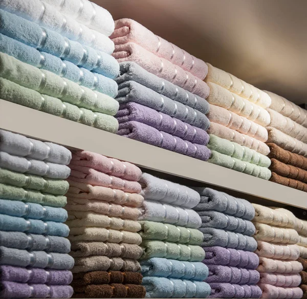 Stack of textile soft  towels — Stock Photo, Image