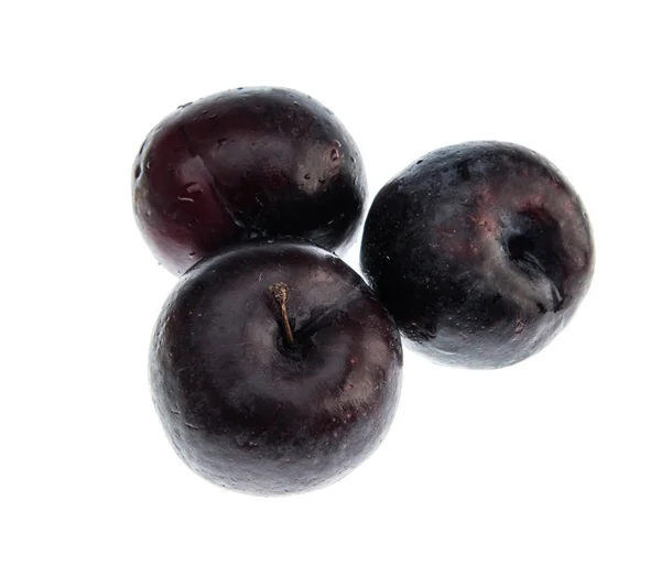 Three purple plums — Stock Photo, Image