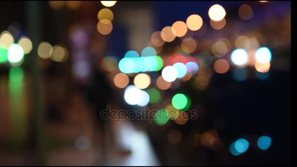 Luces Borrosas Calle Iluminada Arco Triunfo Noche Timelapse Paris Ciudad — Vídeos de Stock