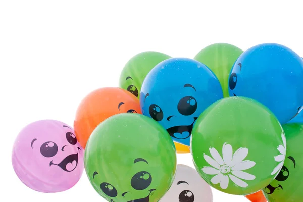 Färgglada Ballonger Vit Bakgrund För Alla Parter — Stockfoto