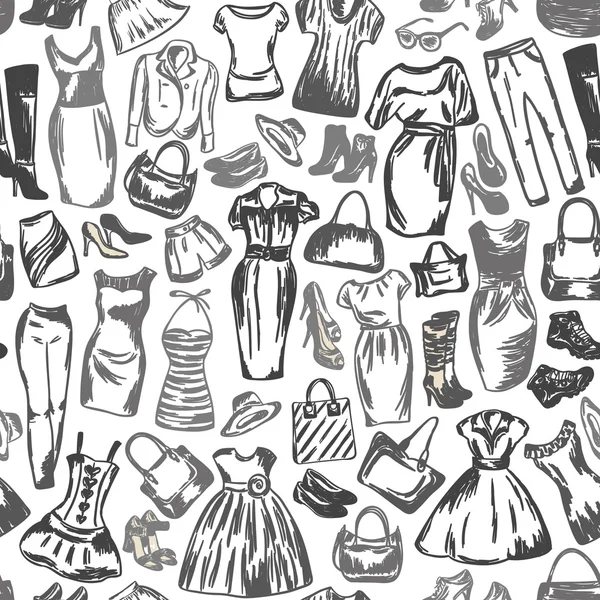 Kleding voor vrouwen is naadloze patroon Rechtenvrije Stockillustraties