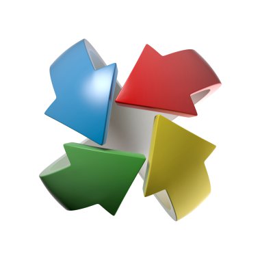renkli oklar 3d render