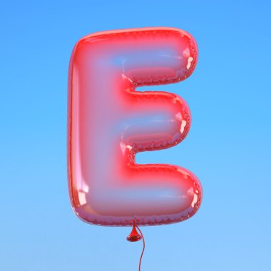 E harfinin şeffaf balon yazı tipi