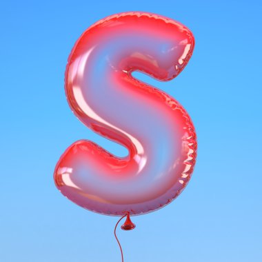 S harfi şeffaf balon yazı tipi