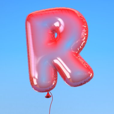 R harfi şeffaf balon yazı tipi