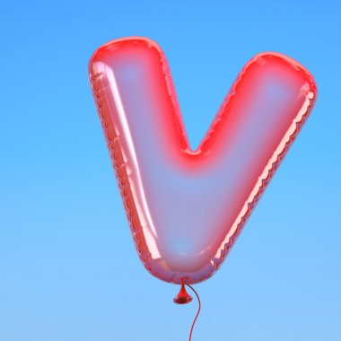 harf V şeffaf balon yazı tipi