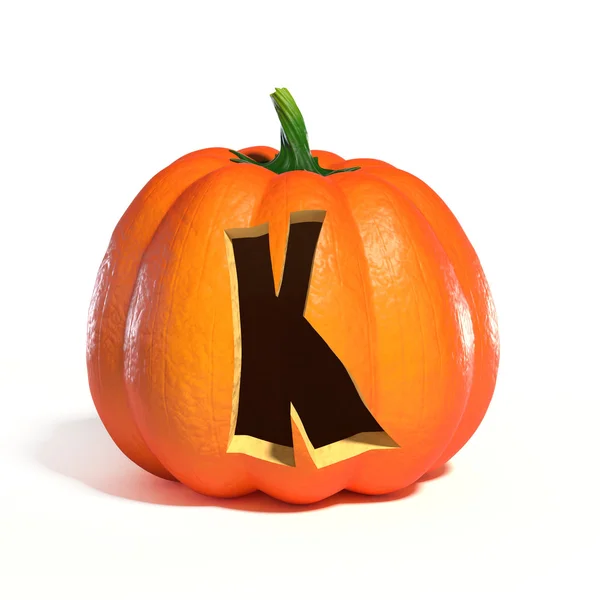 Calabaza de Halloween letra K — Foto de Stock