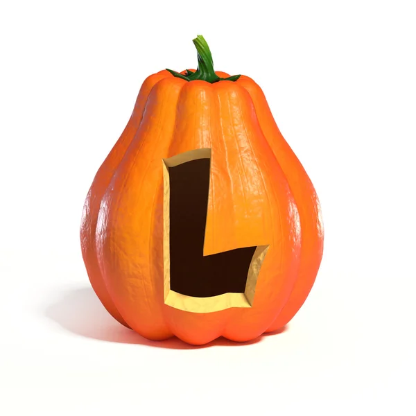 Calabaza de Halloween letra L — Foto de Stock