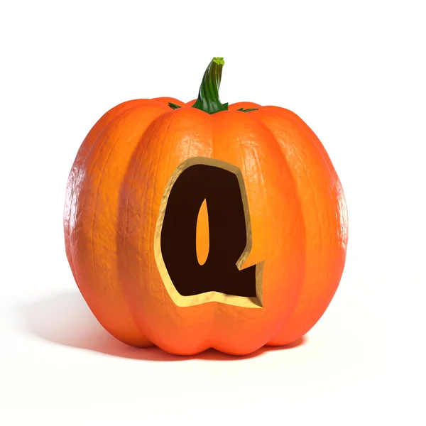 Lettera di Halloween carattere zucca Q — Foto Stock