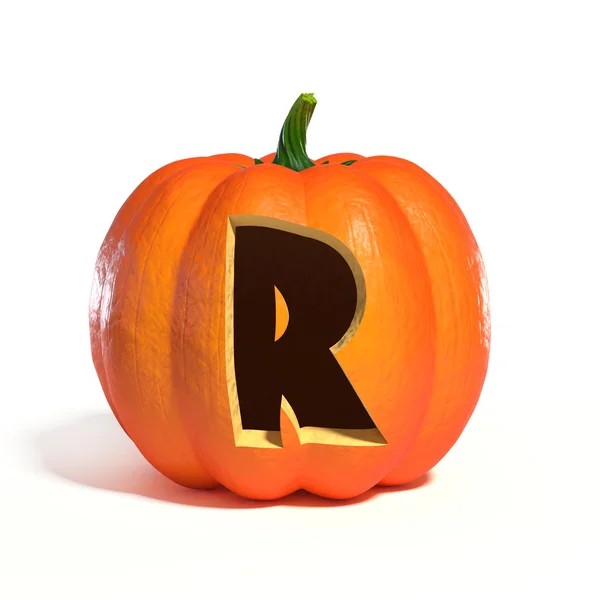 Halloween abóbora letra da fonte R — Fotografia de Stock