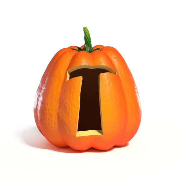 Halloween pumpkin font letter T — Stock Photo, Image