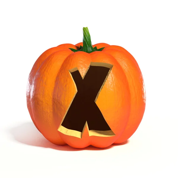 Halloween abóbora letra fonte X — Fotografia de Stock