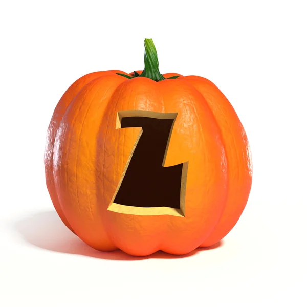 Calabaza de Halloween letra Z — Foto de Stock